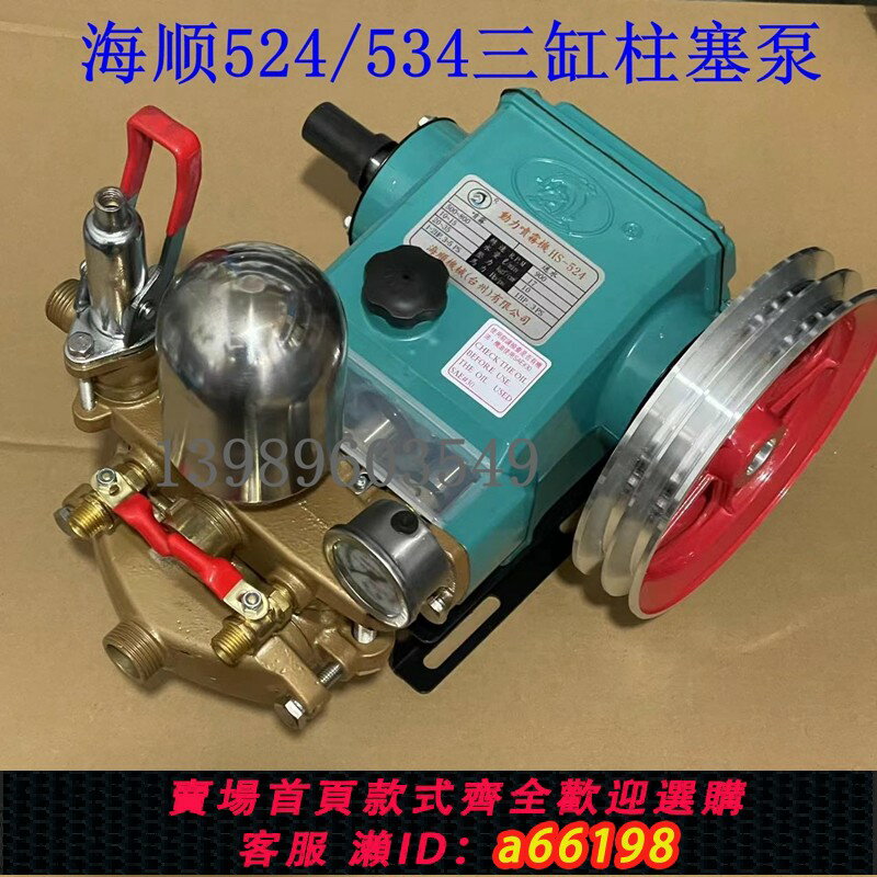 【臺灣公司 可開發票】HS海順534型三缸柱塞泵524陶瓷免黃油動力噴霧機30高壓打藥噴霧器