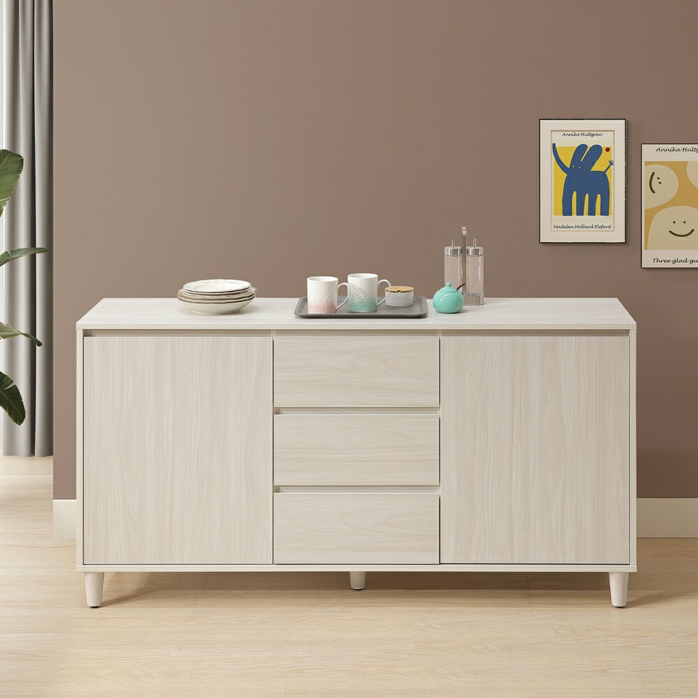 【直人木業】UL極簡風白榆木152CM廚櫃｜休閒空間｜APP結帳再賺4%點數 1