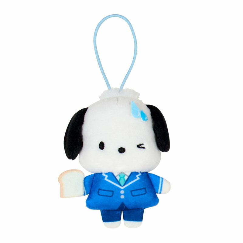 asdfkitty*三麗鷗 學校系列 帕恰狗 造型絨毛玩偶吊飾 掛飾 鑰匙圈-很大很顯眼-掛包包上或掛車上都好用-日本正版