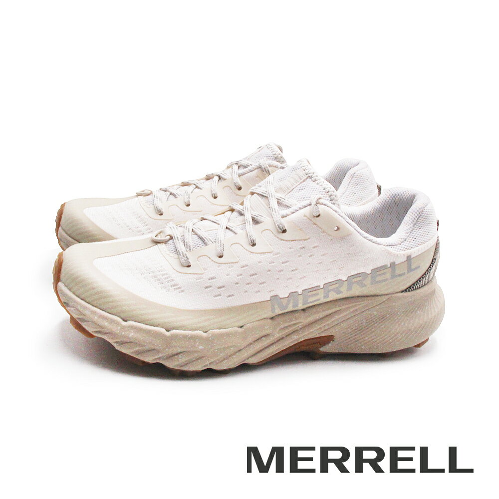 MERRELL(女)AGILITY PEAK 5輕量戶外越野慢跑運動鞋 女鞋-象牙白色