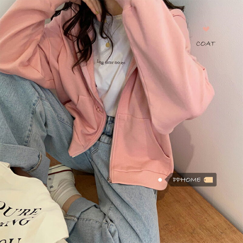 超火cec衛衣女春秋ins潮bf慵懶風薄款開衫學生外套上衣服
