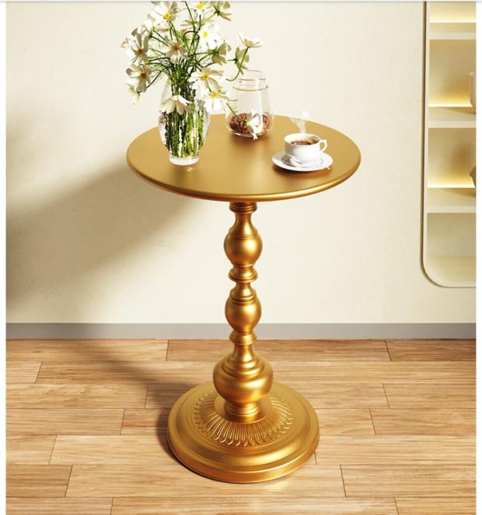 陽台高低圓桌喝茶家用鐵藝北歐小茶幾沙發邊幾現代簡約小尺寸桌子