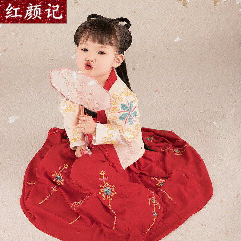 浮香影樓攝影寫真兒童古裝主題唐裝漢服襦裙中國風新年服裝女童
