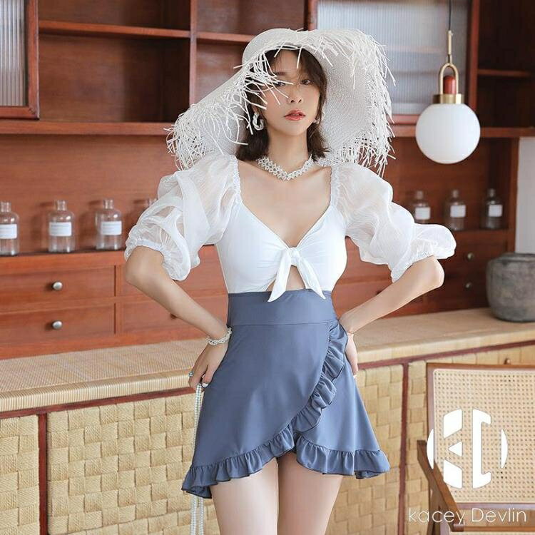 泳衣女裙式連體保守性感大碼遮肚顯瘦【聚物優品】