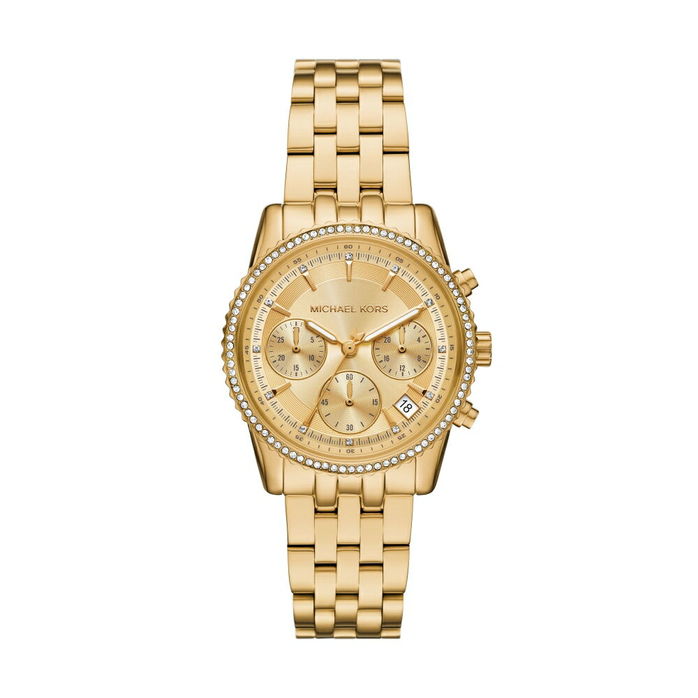 送禮首選★Michael Kors RITZ系列簡約時尚金色三眼女錶 手錶(MK7530)  附提袋【全館滿額折價★APP下單點數4倍送】線上購買享_實體門市同步服務