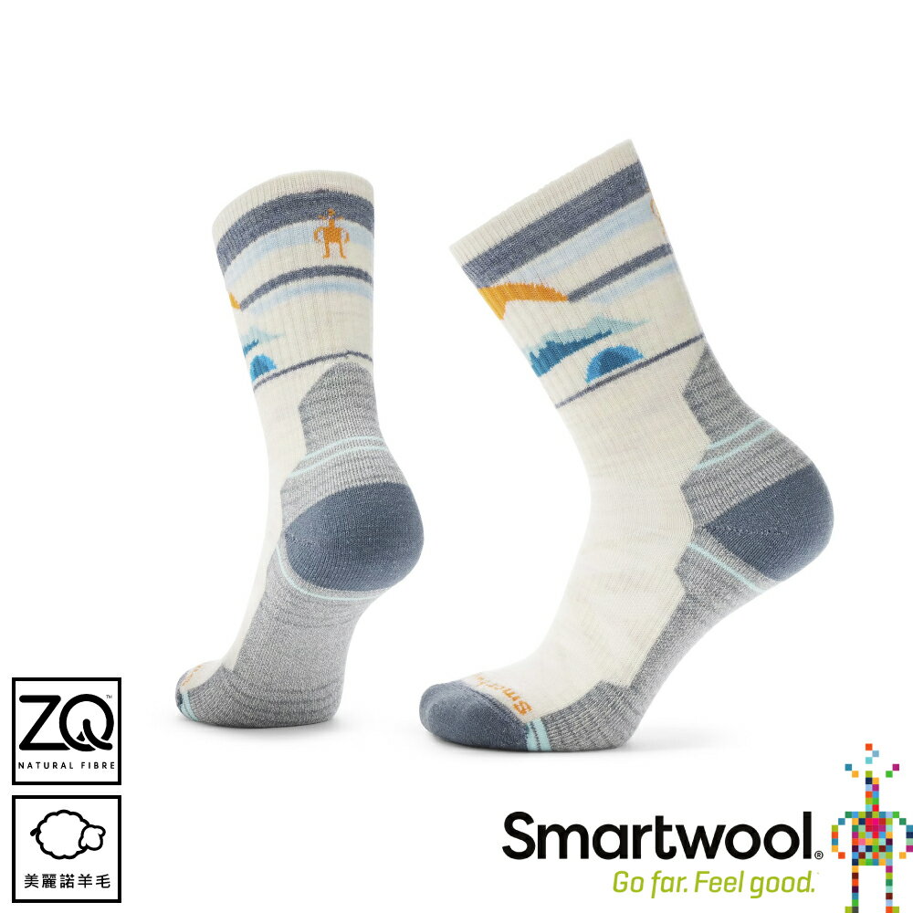 【SmartWool 美國 女 機能戶外全輕量減震中長襪《山間明月/米白》】SW002272/登山/透氣/羊毛襪/機能襪