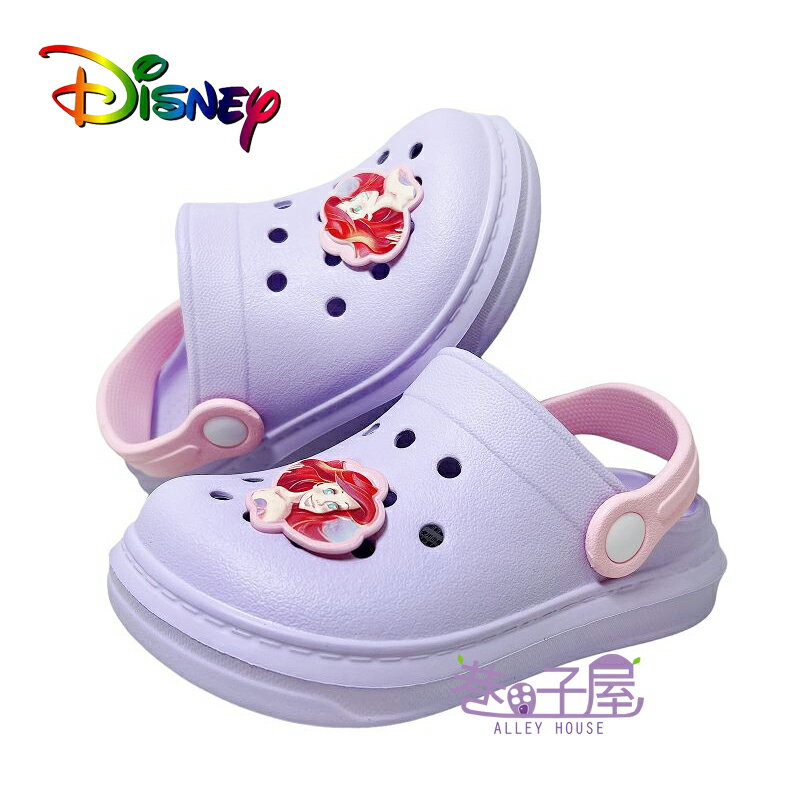 【買就送鞋釦3個】DISNEY迪士尼 童鞋 小美人魚防水 輕量 布希鞋 洞洞鞋 園丁鞋 [324559] 紫 MIT臺灣製造【巷子屋】