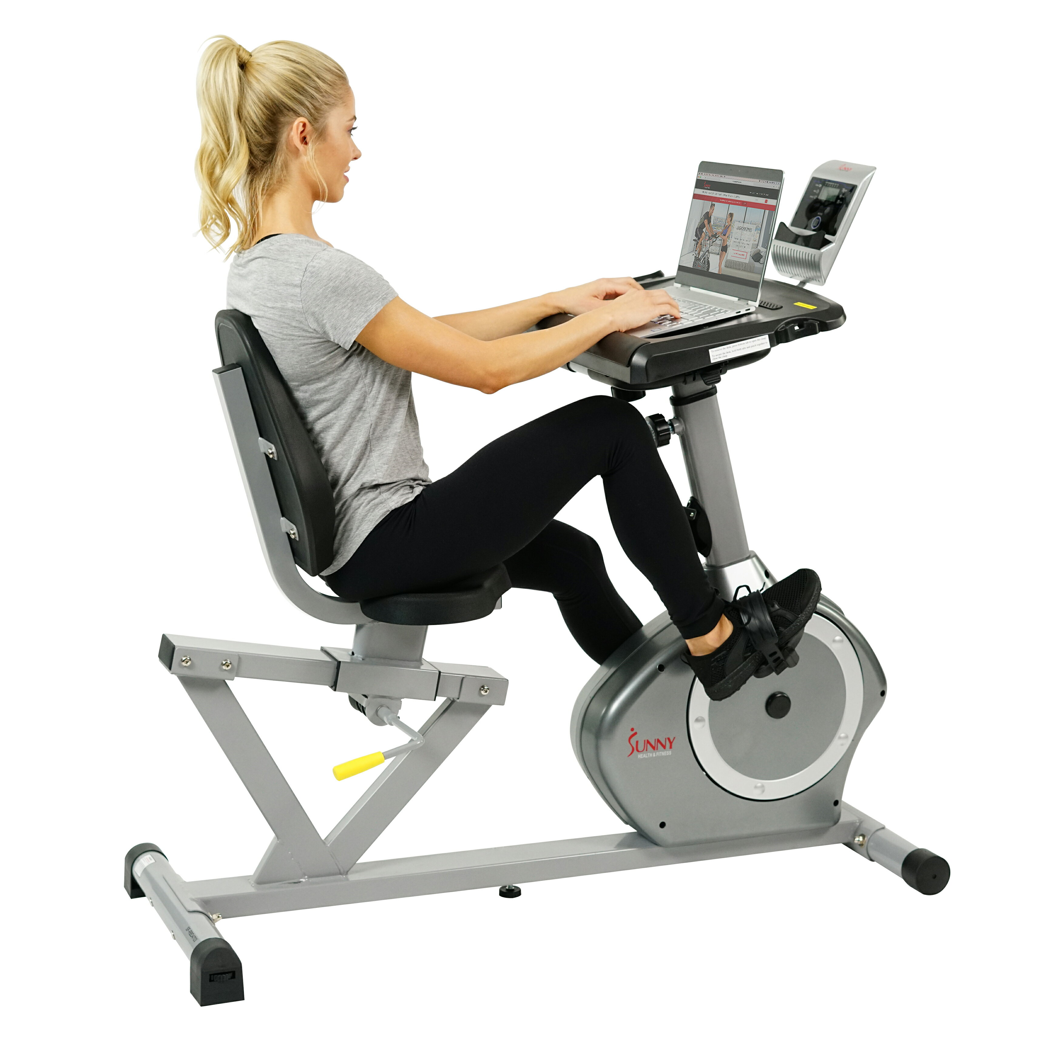 folding exercise bike with desk