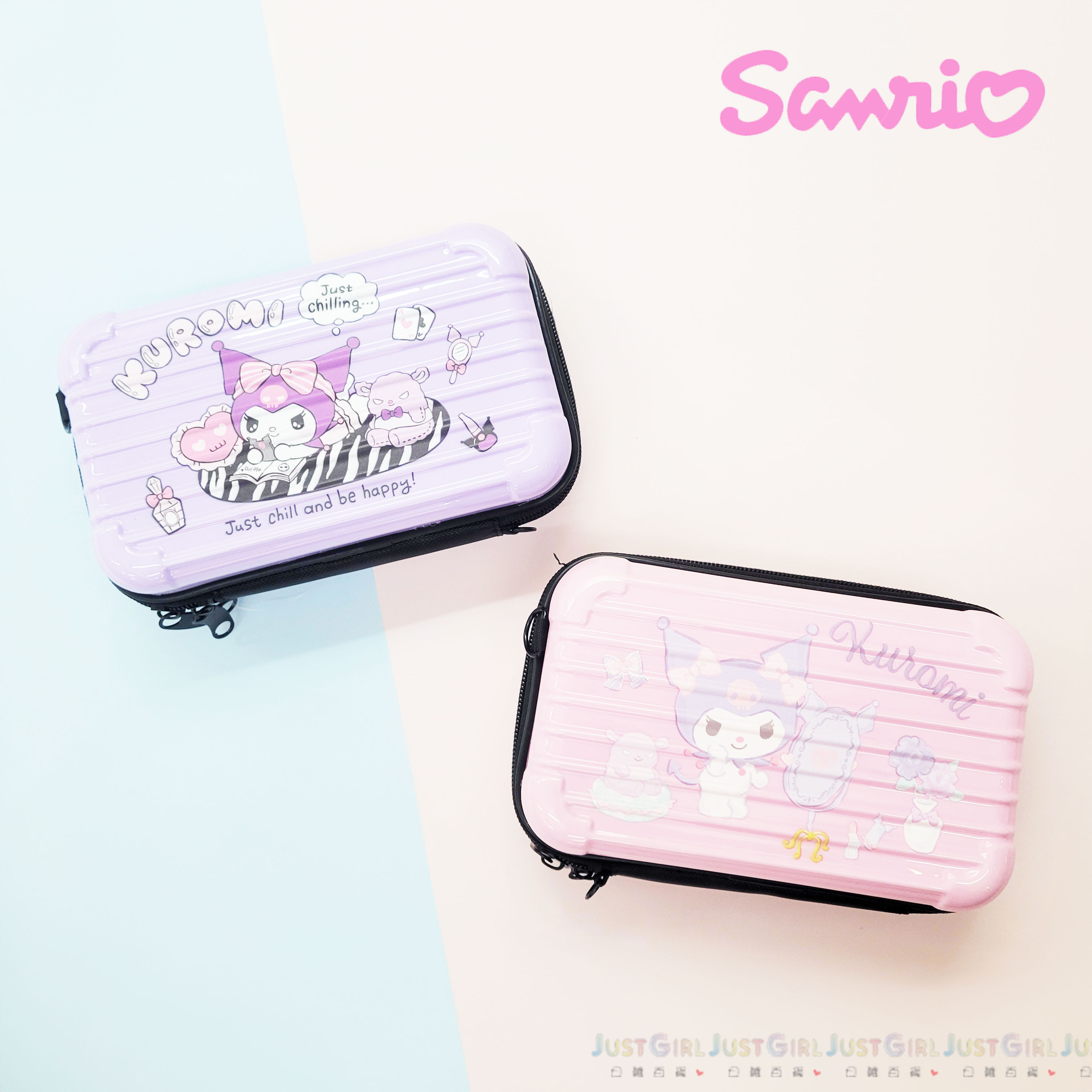 硬殼旅行化妝盒-酷洛米 KUROMI 三麗鷗 Sanrio 正版授權