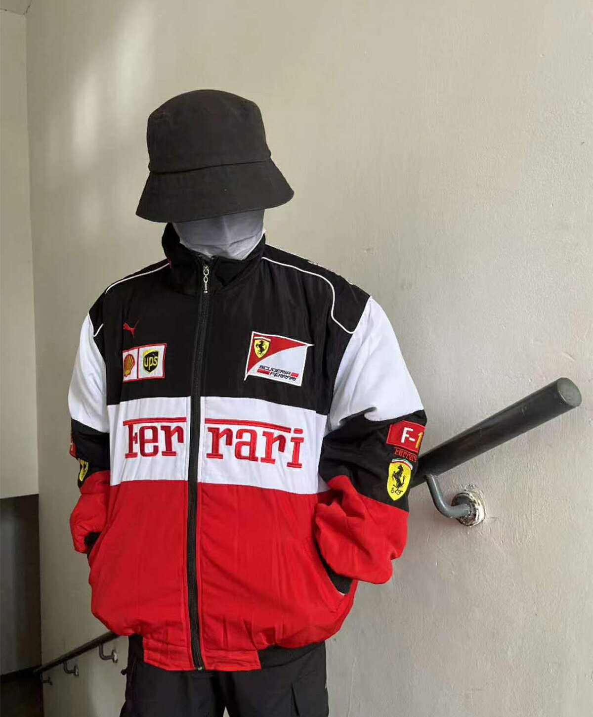【現貨】F1賽車服男女情侶款 棉衣外套摩托機車服騎行服美式夾克全刺繡棉【北歐家居生活】
