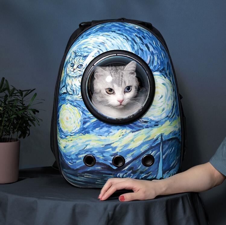 寵物外出包 維利亞貓包外出便攜貓背包貓咪太空艙寵物貓書包雙肩TW~~