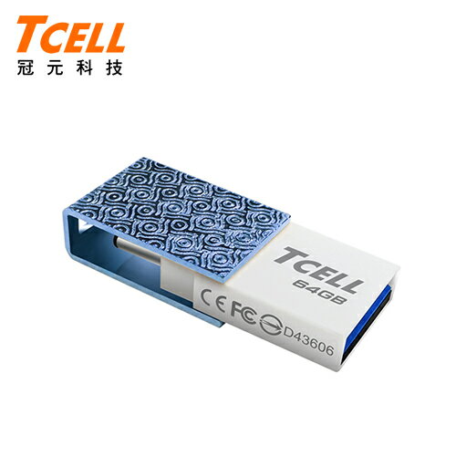 <br/><br/>  TCELL 冠元 Type-C 64GB 雙介面OTG 隨身碟 水湛藍【三井3C】<br/><br/>