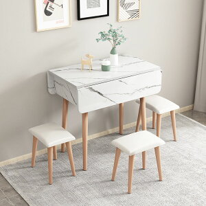 家用簡約現代小戶型伸縮折疊餐桌移動折疊桌廚房儲物柜簡易飯桌