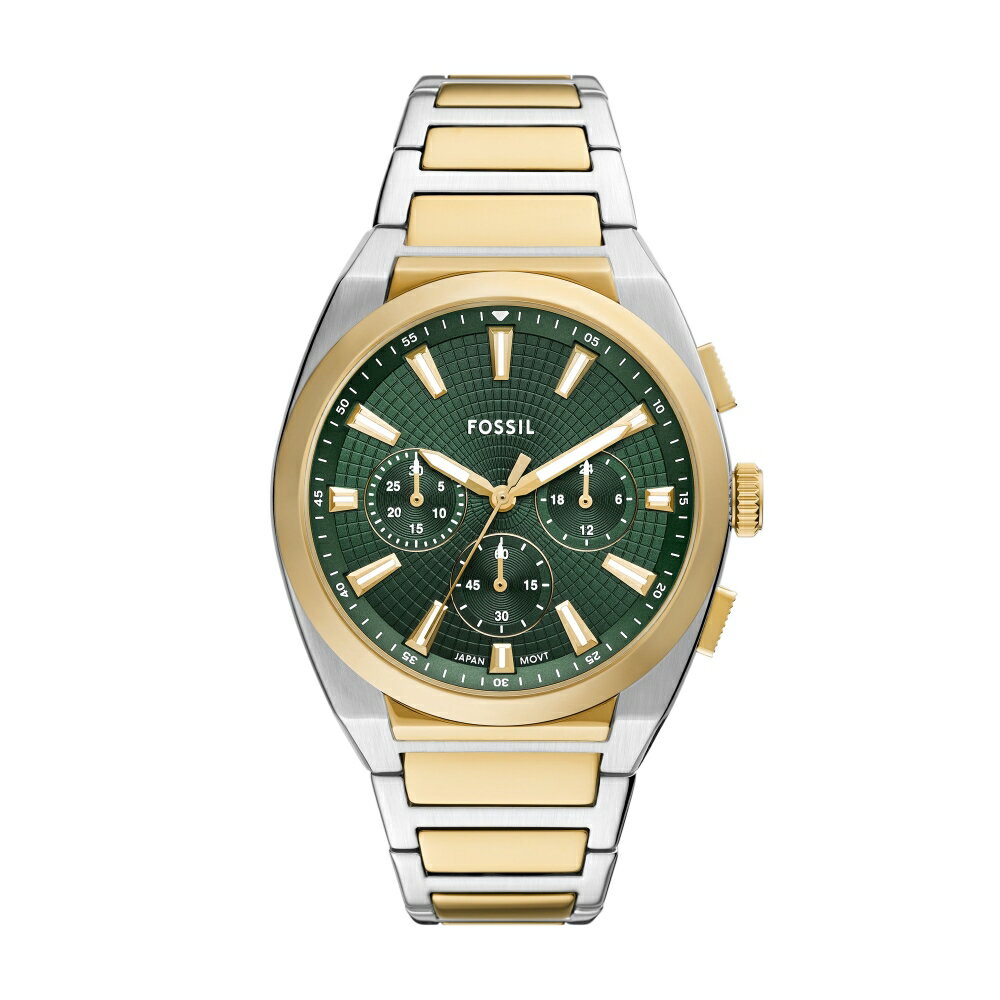 送禮首選★ FOSSIL Everett 美式綠面三眼計時手錶 44MM FS6106 美國時尚品牌】 附提袋【全館滿額折價★FOSSIL全系列包夾送美妝蛋】