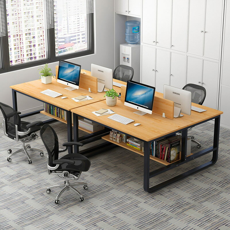 電腦桌 辦公桌 簡約現代辦公桌職員四人位公司組裝辦公家具工作位屏風組合員工桌