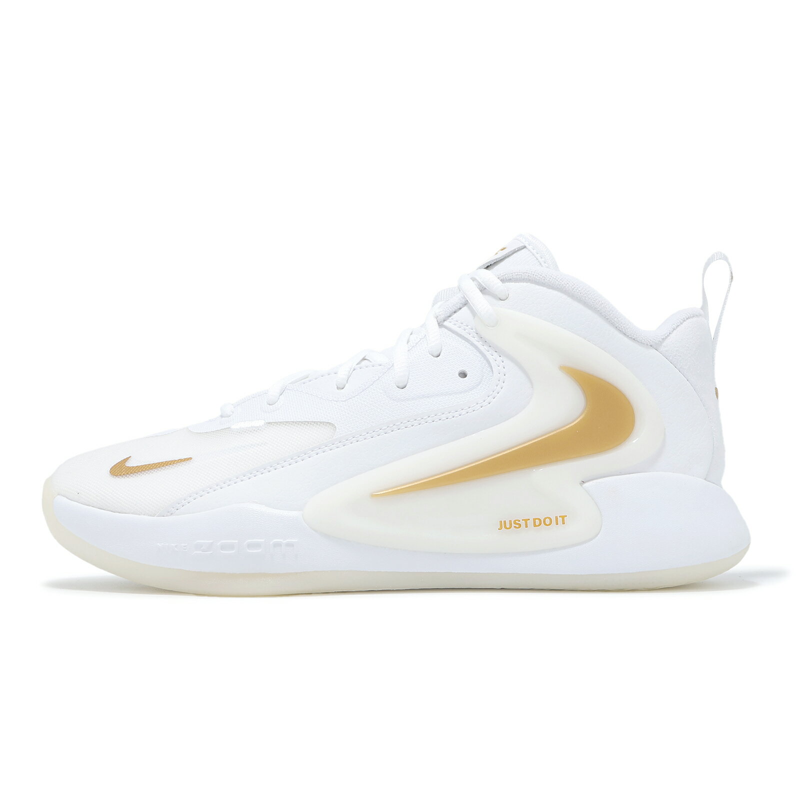 Nike 排球鞋 Zoom Hyperset 2 男鞋 白 金 緩震 羽排鞋 室內運動 FQ7070-104