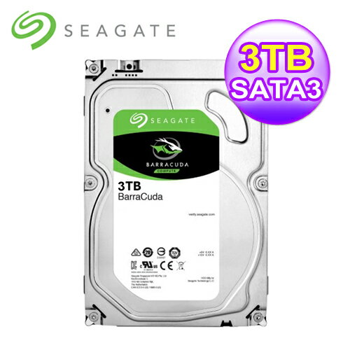 【Seagate 希捷】BarraCuda 新梭魚 3TB 3.5吋桌上型硬碟 (ST3000DM007)【三井3C】