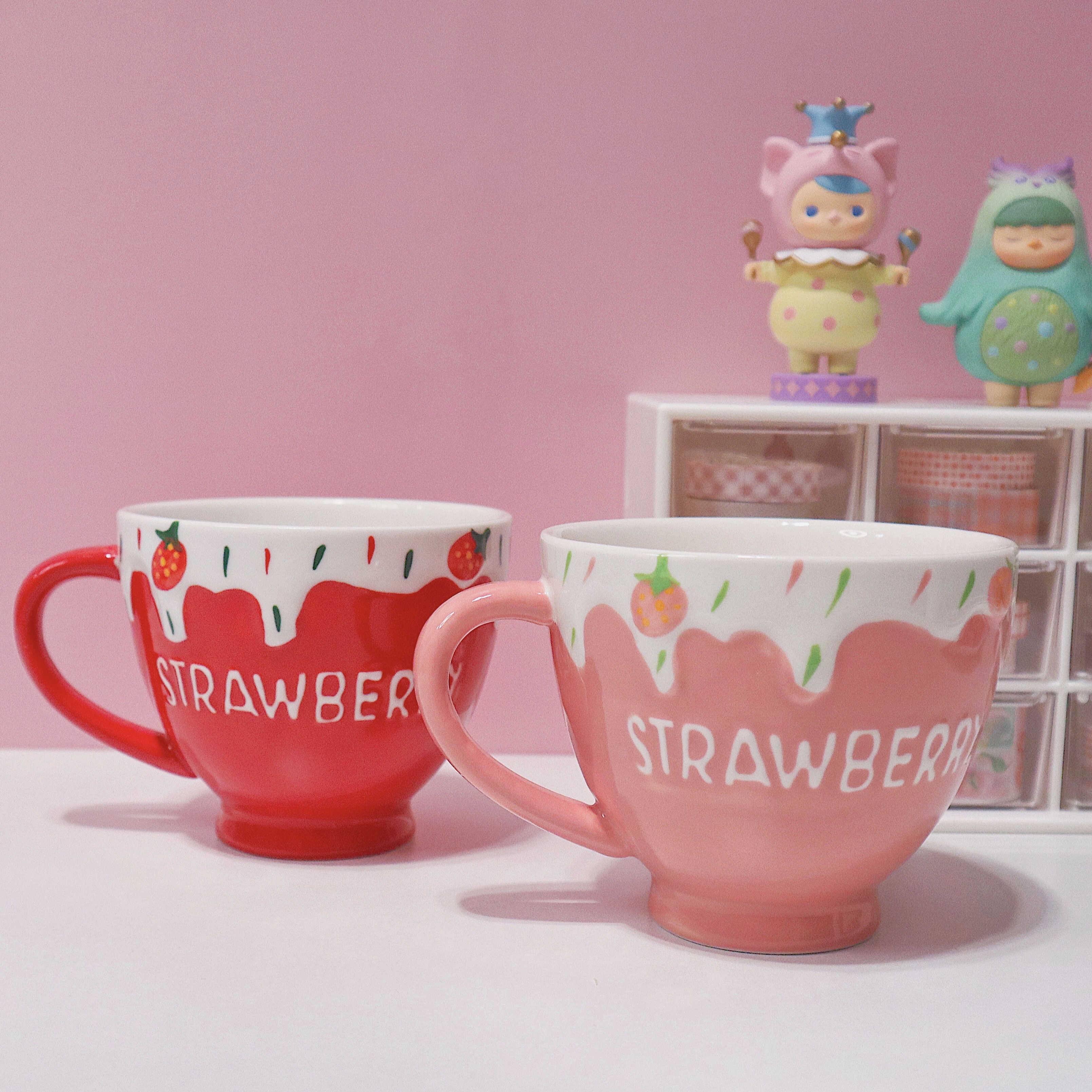 可愛少女心浮雕草莓陶瓷早餐牛奶咖啡杯下午茶創意浮雕馬克水杯子