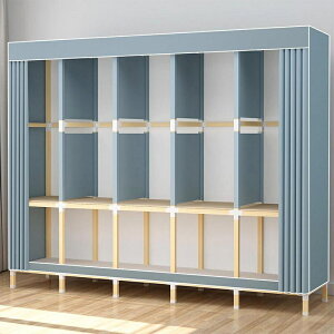 衣櫃實木布衣櫃簡易組裝非鋼管加粗加固單雙人家用臥室衣櫥置物架衣櫃收納櫃