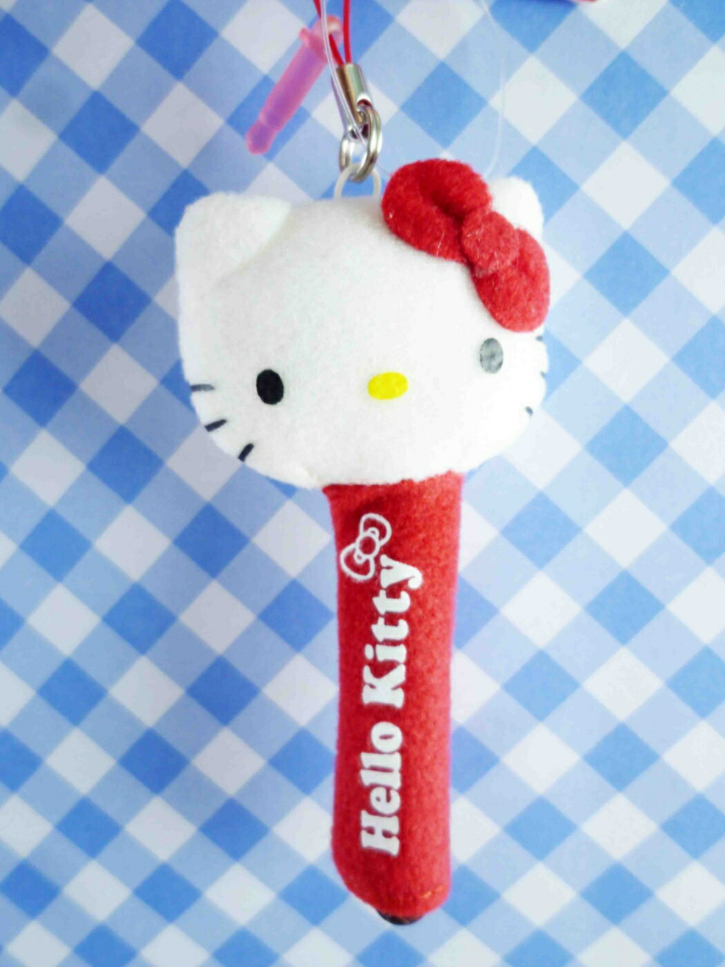 【震撼精品百貨】Hello Kitty 凱蒂貓 KITTY手機吊飾-絨毛觸控筆-紅色 震撼日式精品百貨