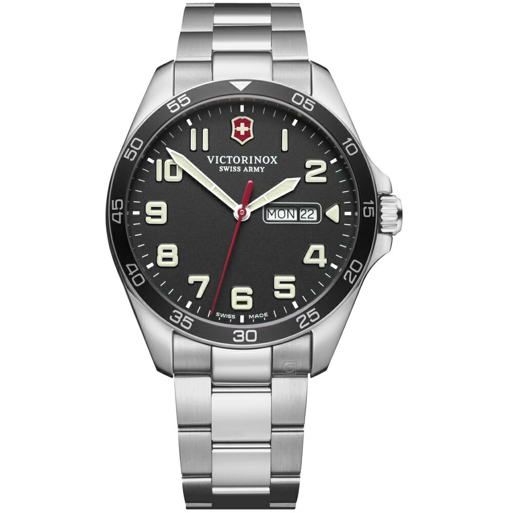 VICTORINOX 瑞士維氏 SWISS ARMY Fieldforce時尚手錶(VISA-241849)-42mm-黑面鋼帶【刷卡回饋 分期0利率】【APP下單22%點數回饋】