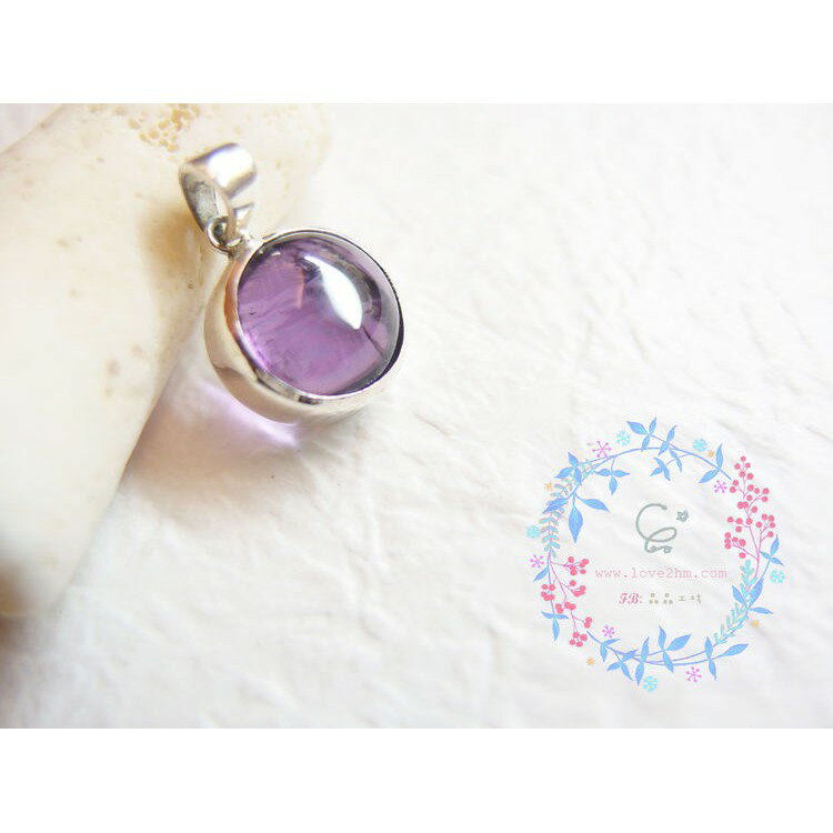 紫晶/紫水晶/晶石鍊墜/950純銀/ [晶晶工坊-love2hm]