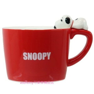 asdfkitty*SNOOPY史努比趴趴造型把手陶瓷咖啡杯/湯杯-杯緣子-日本正版商品
