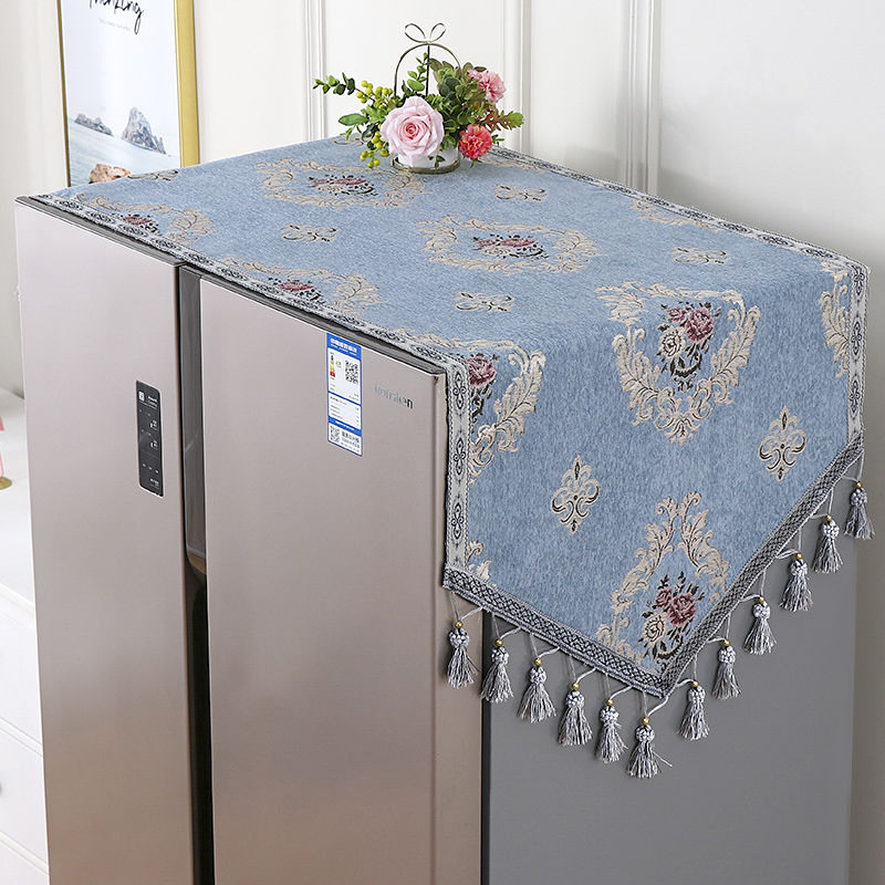 冰箱防塵罩簡約格子單開對雙開門冰箱罩蓋布巾田園洗衣機套遮塵簾