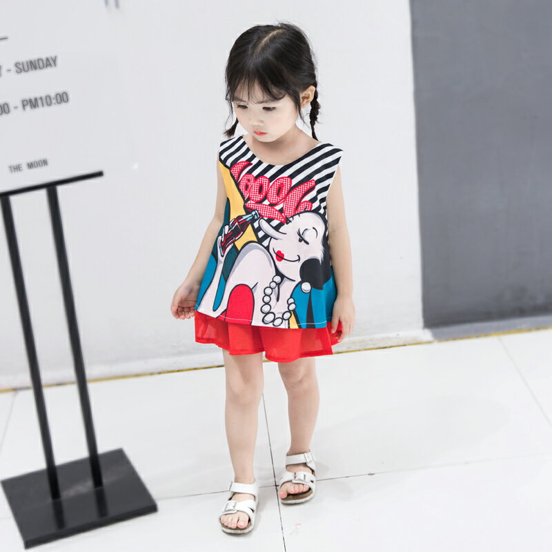 童裝女童夏裝新款洋氣套裝兒童韓版時尚背心短褲雪紡兩件套潮 9