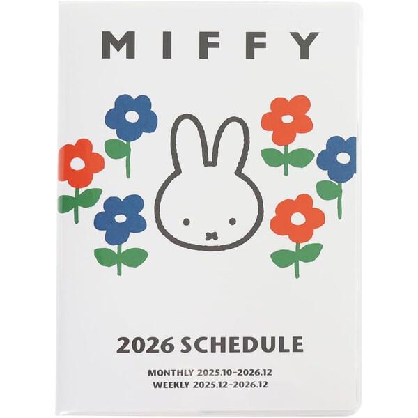 【震撼精品百貨】2026年掛曆/年曆/手帳~米菲兔/米飛兔_Miffy 2026 B6年曆手帳本-白大臉花朵*05407