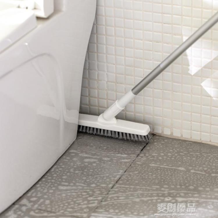 衛生間地板刷二合一刮水長柄硬毛浴室地縫刷地刷子清潔瓷磚廁所 「樂購生活百貨」