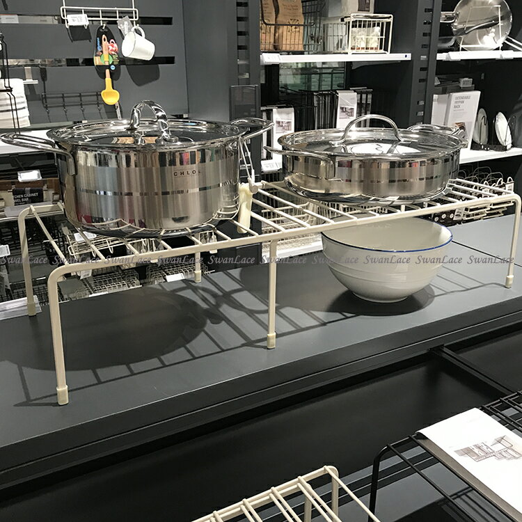 *SwanLace優選 漢森專櫃 長度可調節伸縮鐵藝廚房餐具碗盤收納架