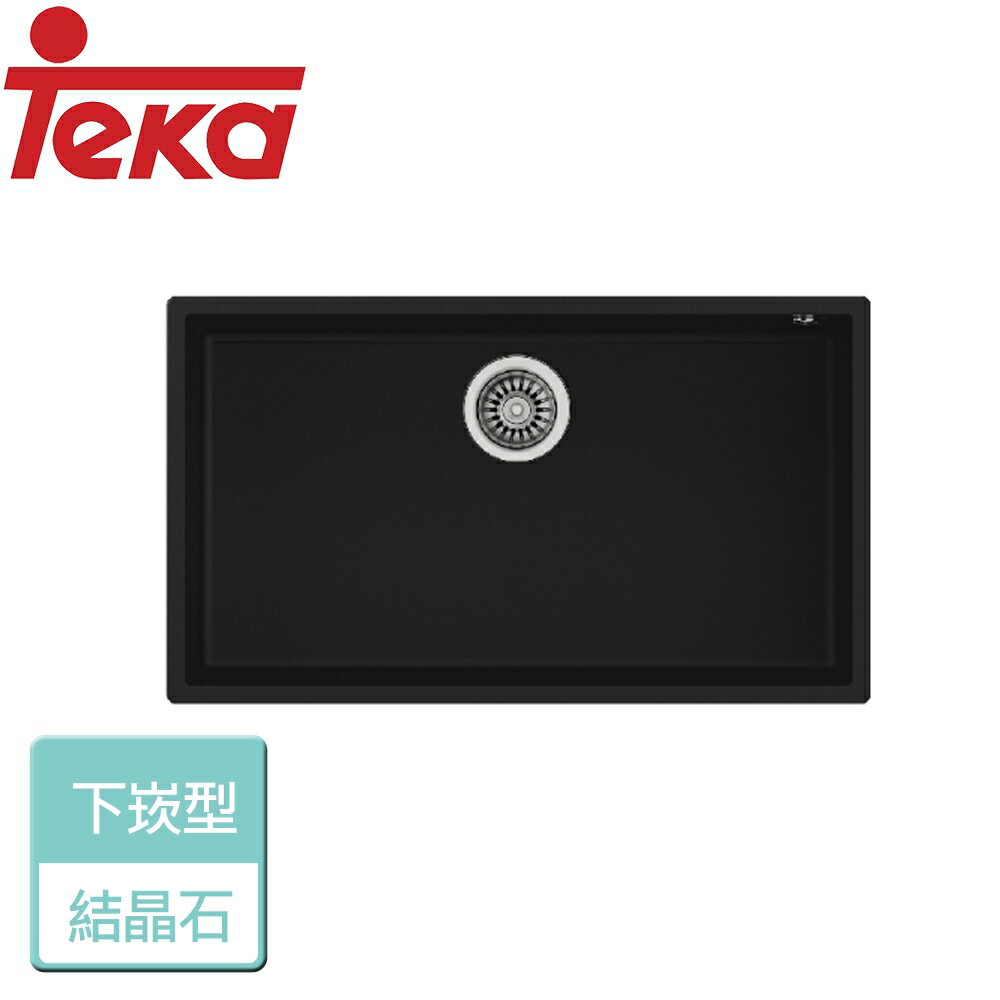 【德國TEKA】下嵌式花崗巖水槽(黑)-無安裝服務(SQUARE-7240TGB)