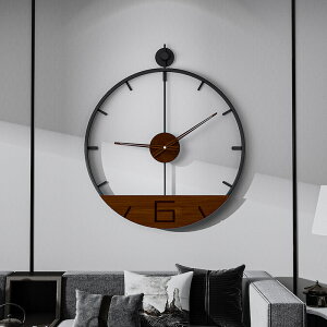掛鐘 掛鐘簡約個性時尚裝飾鐘表批發家用鐵藝創意客廳時鐘-快速出貨