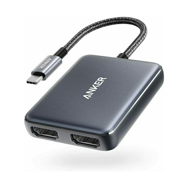 [3東京直購] Anker A8324 USB TYPE-C 轉 雙 HDMI 顯示器 轉接器適 MacBook iPad 支持 4K 30Hz /單口對大 60Hz