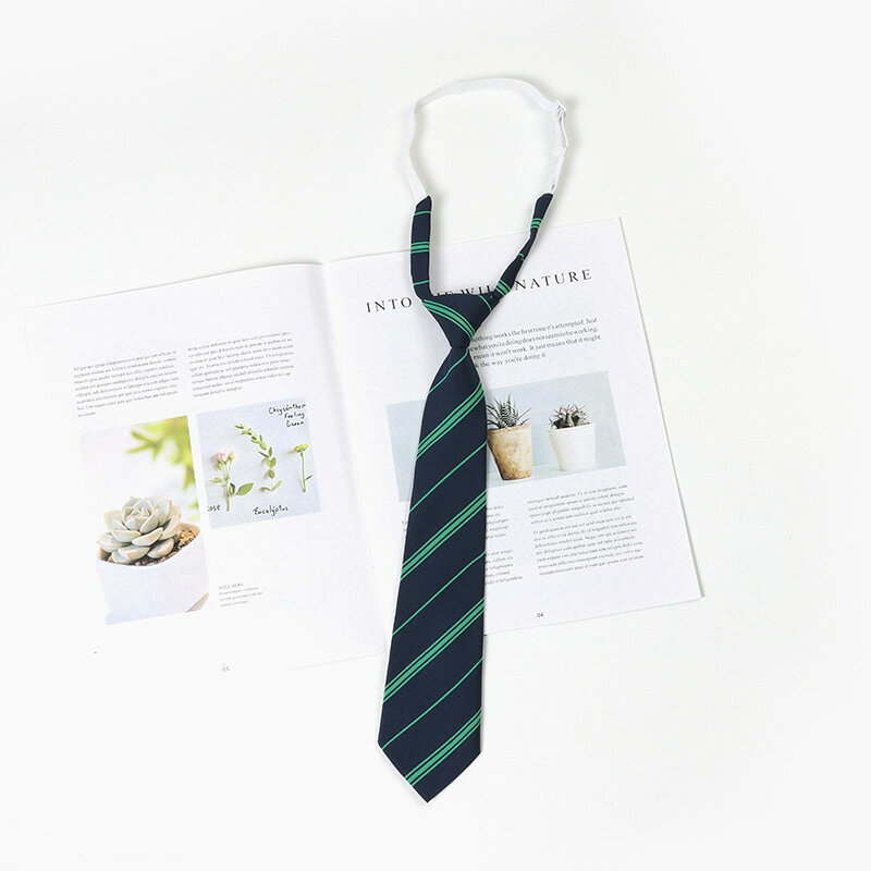 領帶 領巾 領結 綠色領帶懶人條紋免打日系學院風襯衫配飾手打領帶學士服jk領結女『ZW6356』