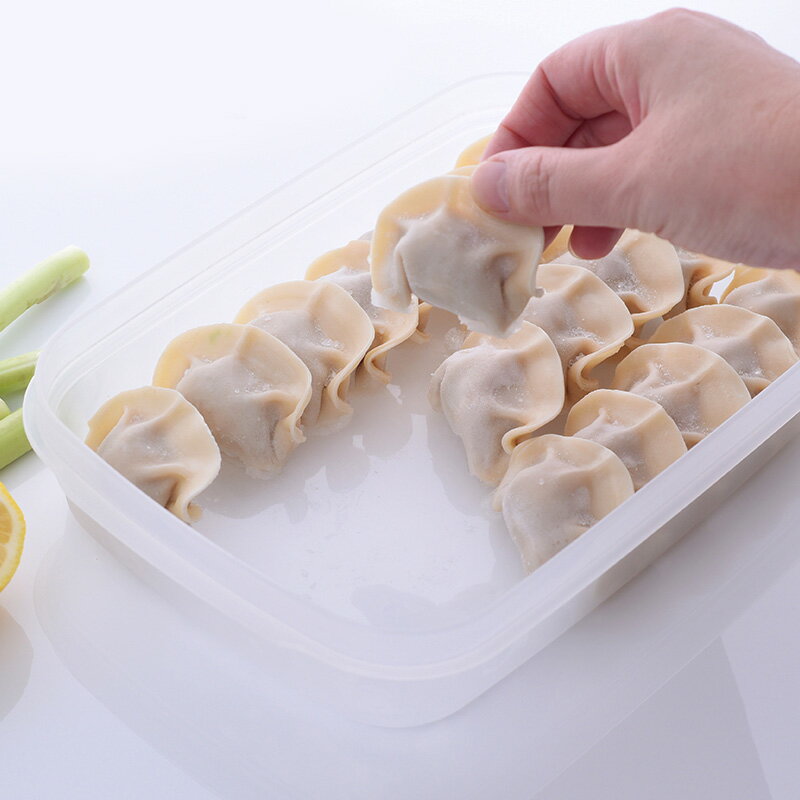 進口塑膠餃子盒保鮮密封盒湯圓冰箱冷藏冷凍不粘食品收納盒子
