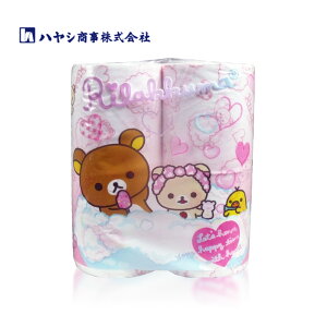 日本 HAYASHI拉拉熊印花滾筒衛生紙(30m/4捲1袋)