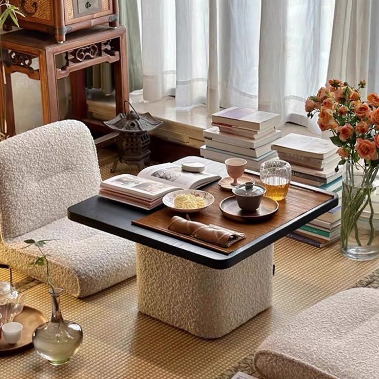 小桌茶几 日式風家庭室內飄窗榻榻米組合桌椅北歐輕奢簡約設計款實木小茶幾