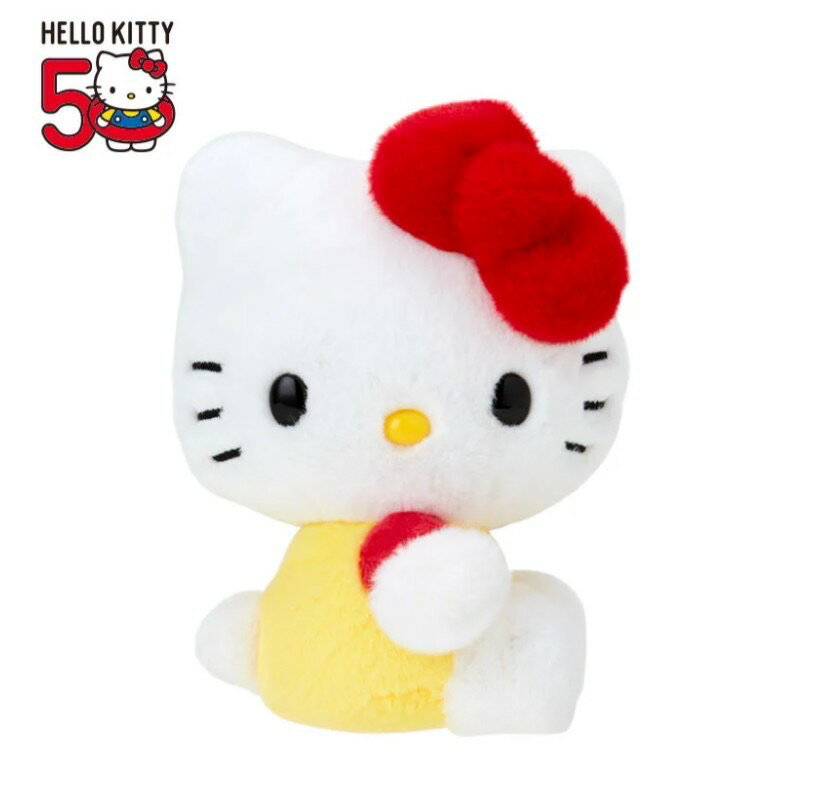 【震撼精品百貨】Hello Kitty 凱蒂貓~日本SANRIO 三麗鷗 KITTY50週年變裝系列絨毛玩偶娃娃-經典黃*96026