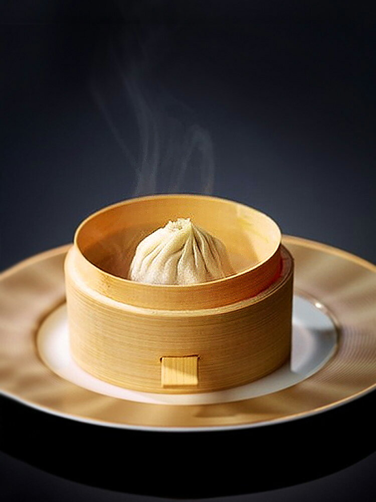 竹蒸籠家用加厚竹編帶把手鮑魚籠小籠包子饅頭商用早茶迷你早茶籠