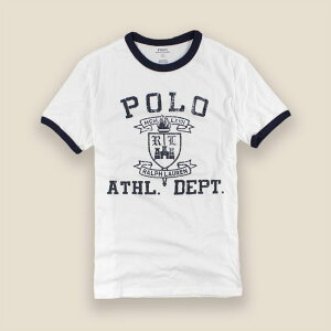 美國百分百【全新真品】Ralph Lauren T恤 RL 短袖 T-shirt Polo 滾邊 印圖 白色 XS號 青年版 I099