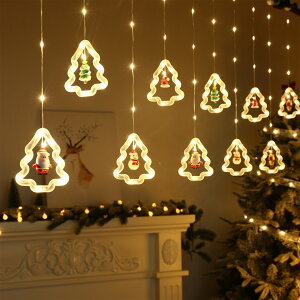 聖誕節環形燈串卡通聖誕老人造型燈店鋪裝飾房間櫥窗布置裝飾品 全館免運