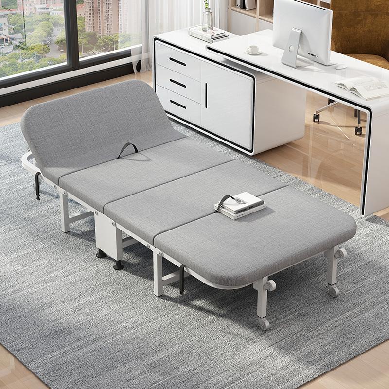 單人四折折疊式硬板鐵床 【最低價】【公司貨】家用便攜辦公室午休午睡神器簡易床出租房◆生活百貨挖寶節 4