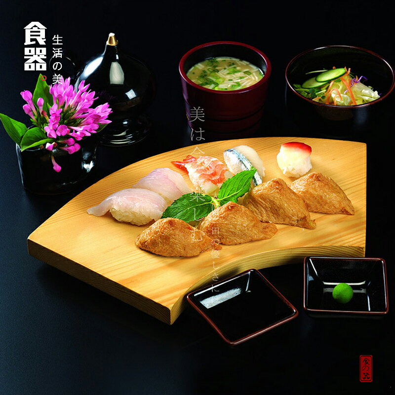 壽司板竹製壽司託盤日韓料理凳木質壽司臺木板凳日式餐具壽司盛臺