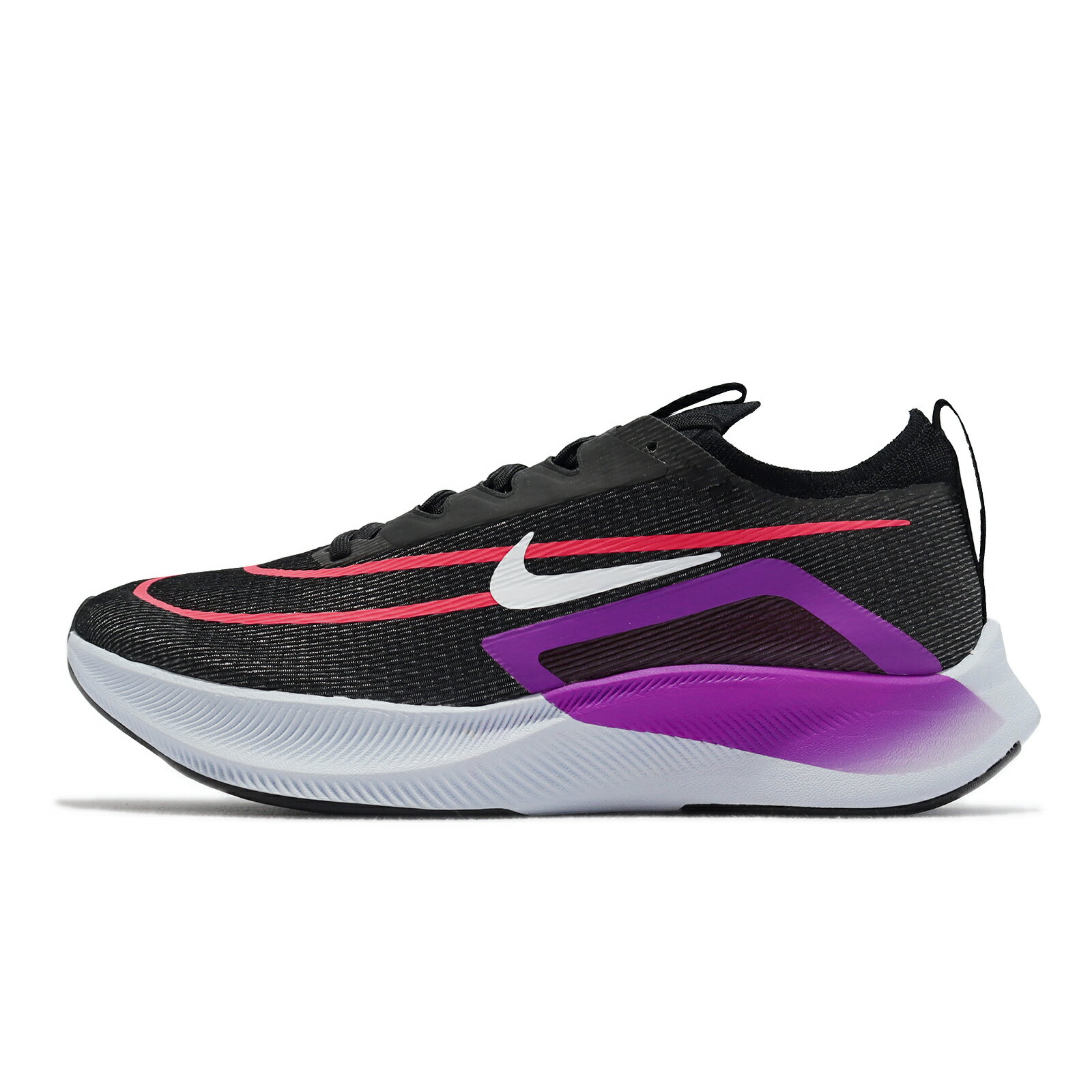 Nike 慢跑鞋 Zoom Fly 4 男鞋 黑 桃紅 Flyknit 碳板鞋 React 路跑 運動鞋