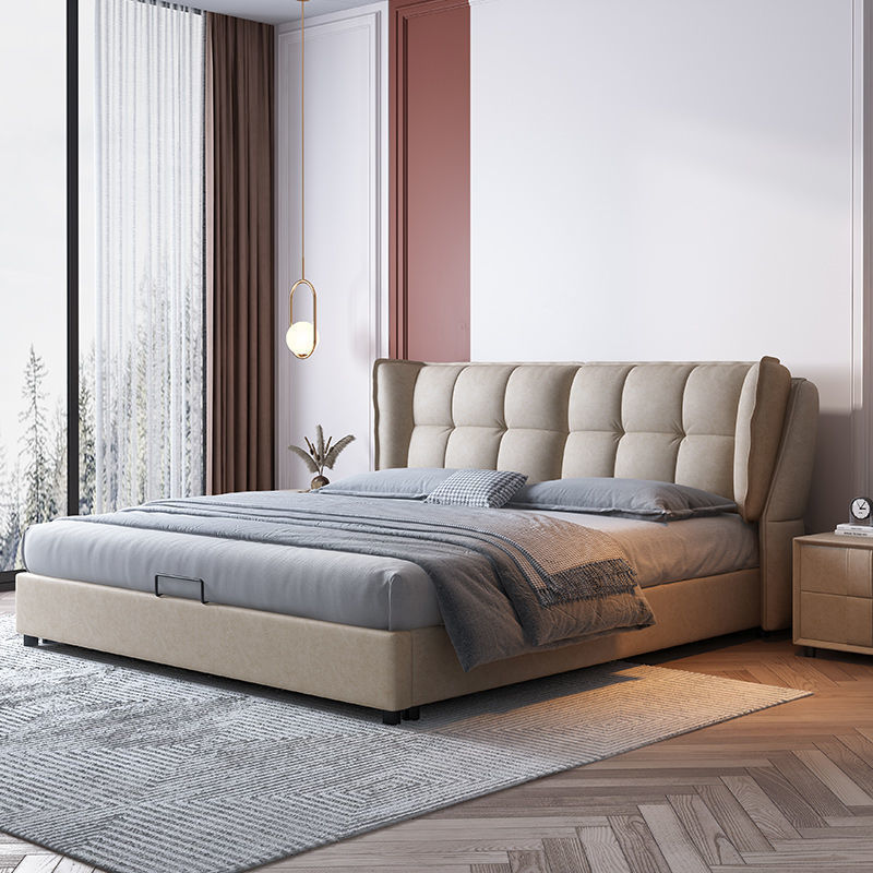 北歐布藝床現代簡約1.8米臥室儲物雙人床1.5米小戶型免洗科技布床