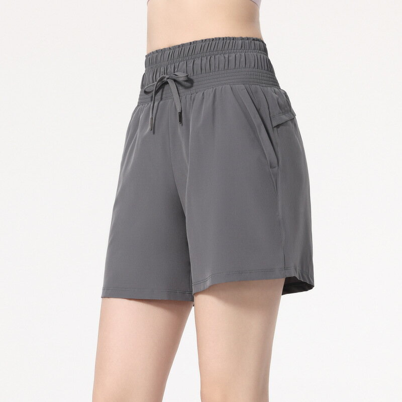 【巴黎精品】現貨+預購 女運動服瑜珈褲運動短褲瑜珈服居家運動服親膚透氣-五分褲高腰口袋綁繩女褲子a1jo47