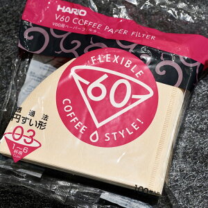 【沐湛咖啡】 HARIO 03原裝V60錐形 無漂白濾紙 VCF-03-100M (1~6人) 圓錐濾紙