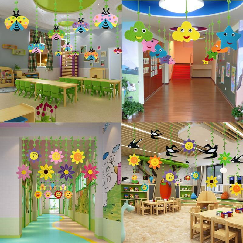 幼兒園環創吊飾走廊教室環境佈置兒童房裝飾品雙面花商場空中掛飾